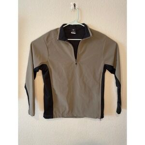 Nike Sphere Pro Golf Pullover Side Zip 1/4 Zip Jacket Black Beige Mens M